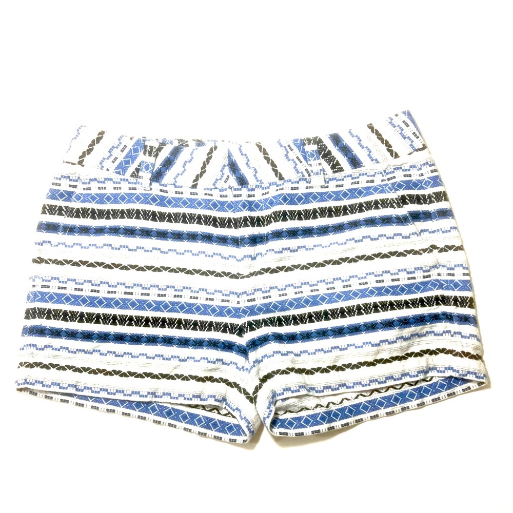 KHAKIS by Gap The City Shorts Womens Size 2 Blue White Aztec Woven CUTE!!